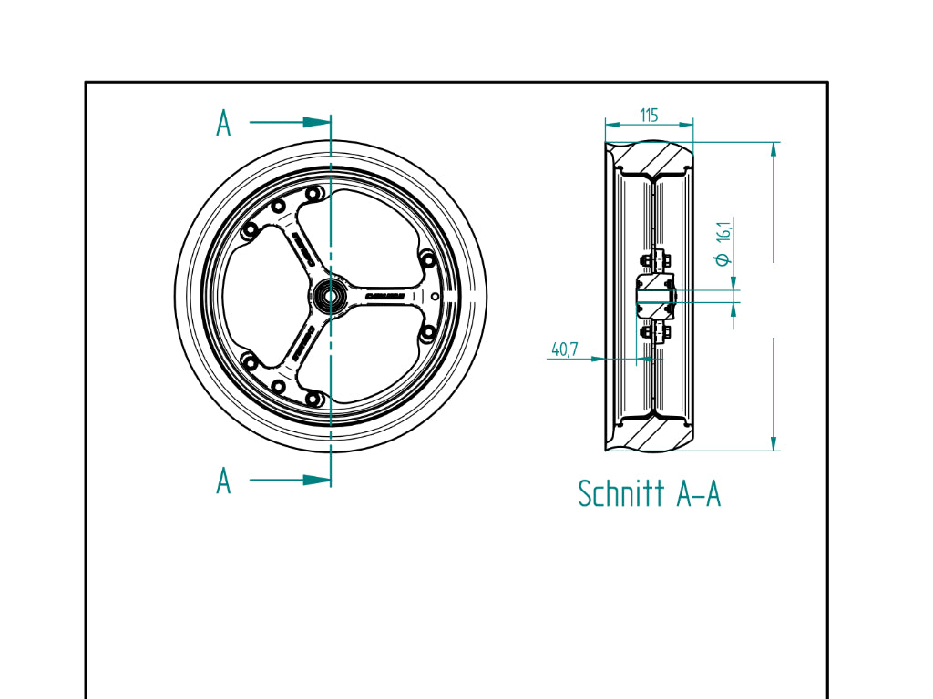 OTICO depth guide wheel 400x115mm